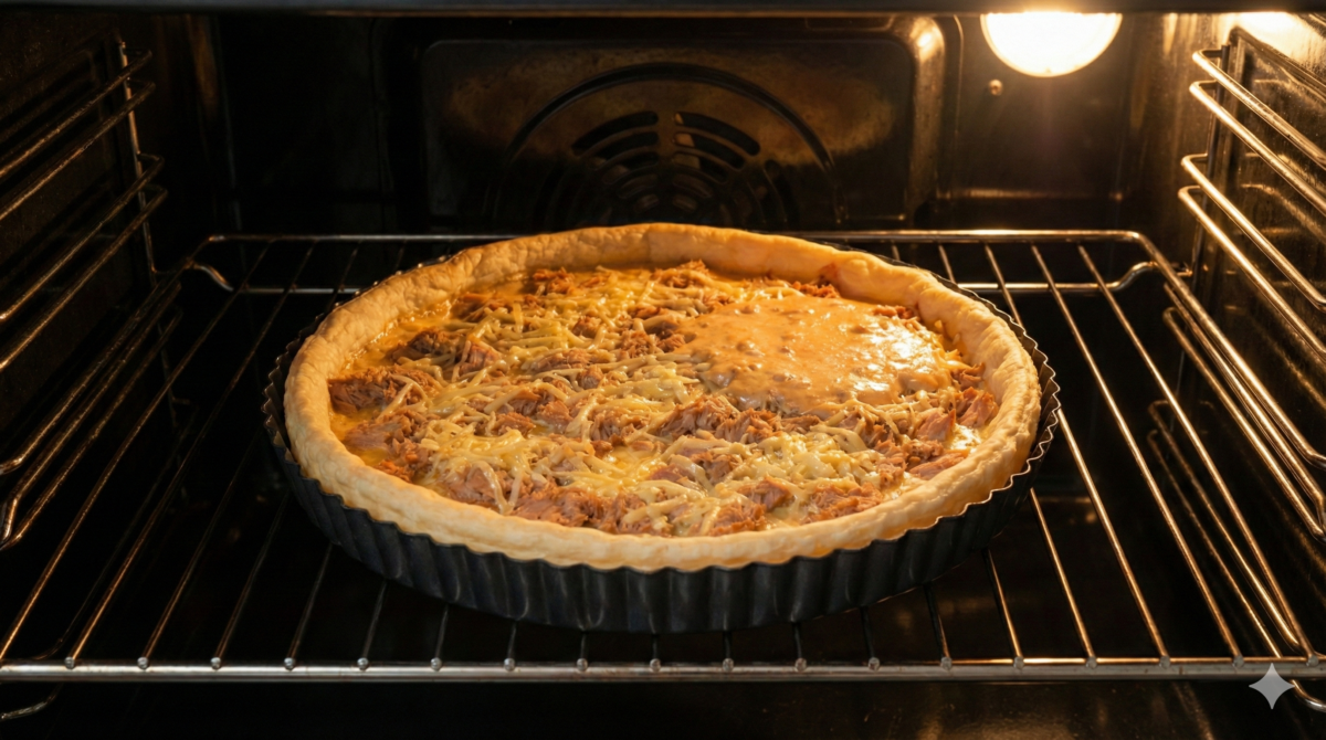 Cuisson et service de la tarte au thon