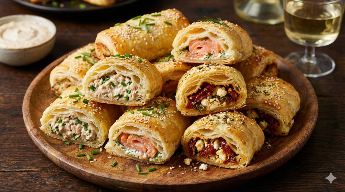Thon, saumon ou légumes : ces feuilletés roulés minute font un carton à chaque apéro