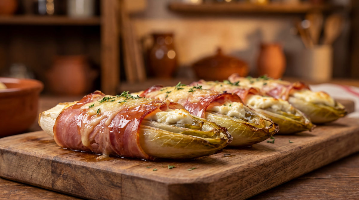 Bateaux d’endives au jambon et au fromage frais express