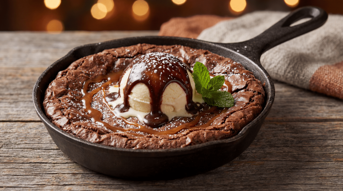 Brownie fondant à la poêle pour soirées qui réchauffent