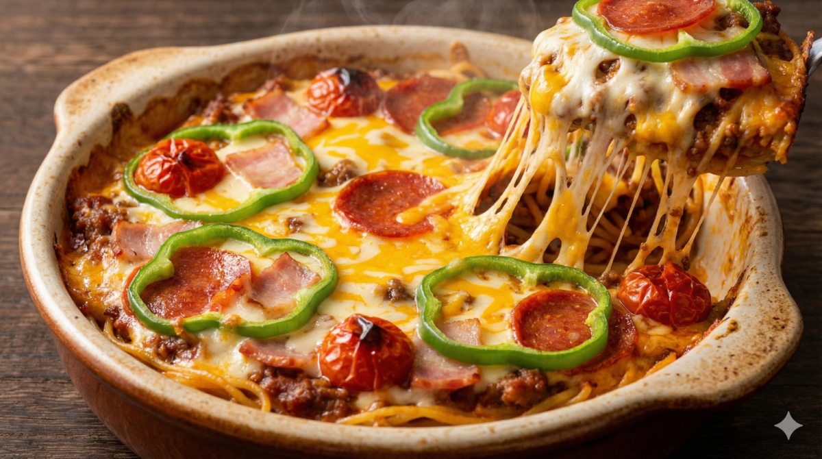 Ces spaghetti gratinés style pizza disparaissent en 2 minutes : fromage filant, effet addictif