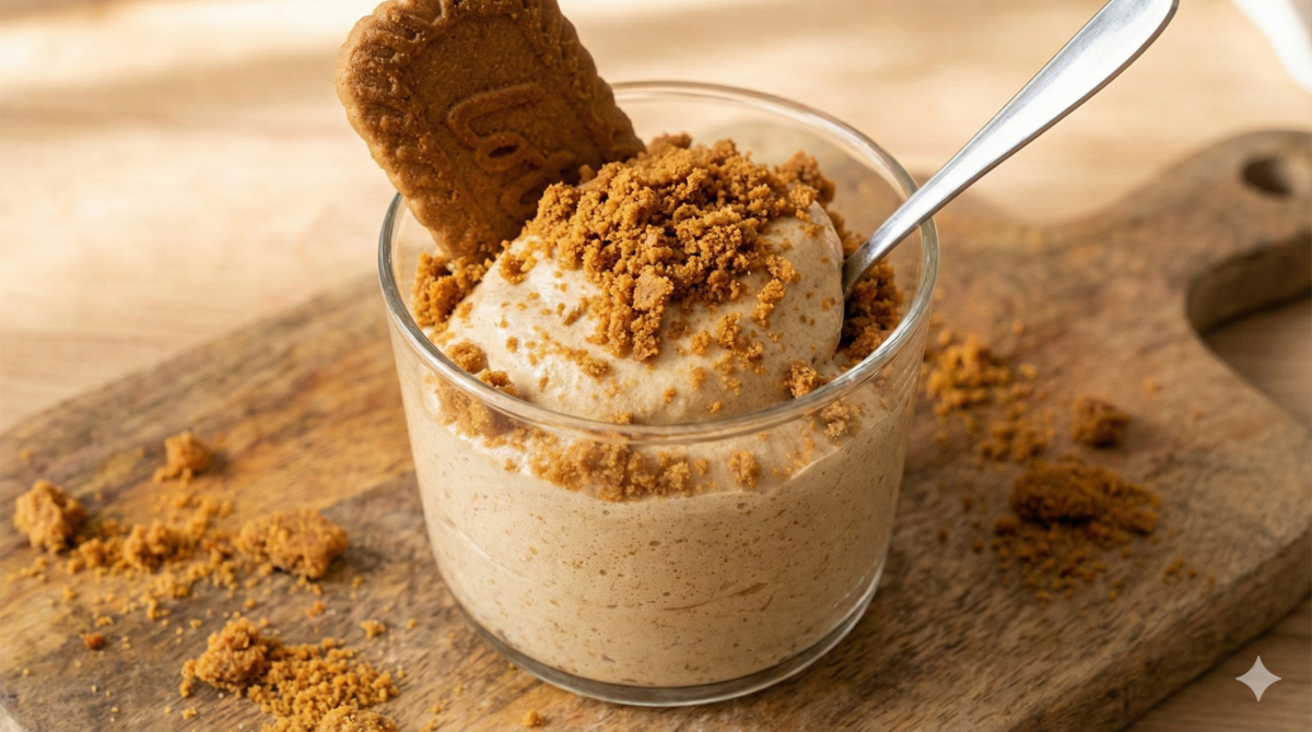 Cette mousse aux spéculoos est indécente : ultra onctueuse, parfum cannelle, zéro cuisson
