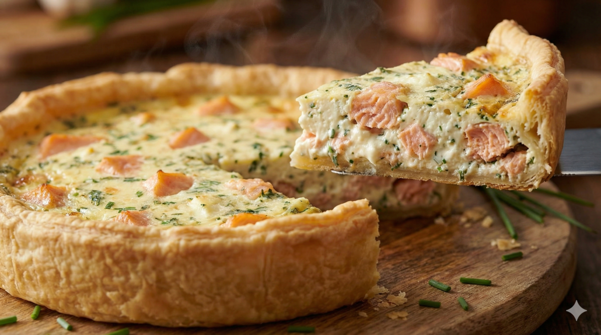 Cette quiche saumon–Boursin est incroyablement fondante : la recette qui sauve un dîner