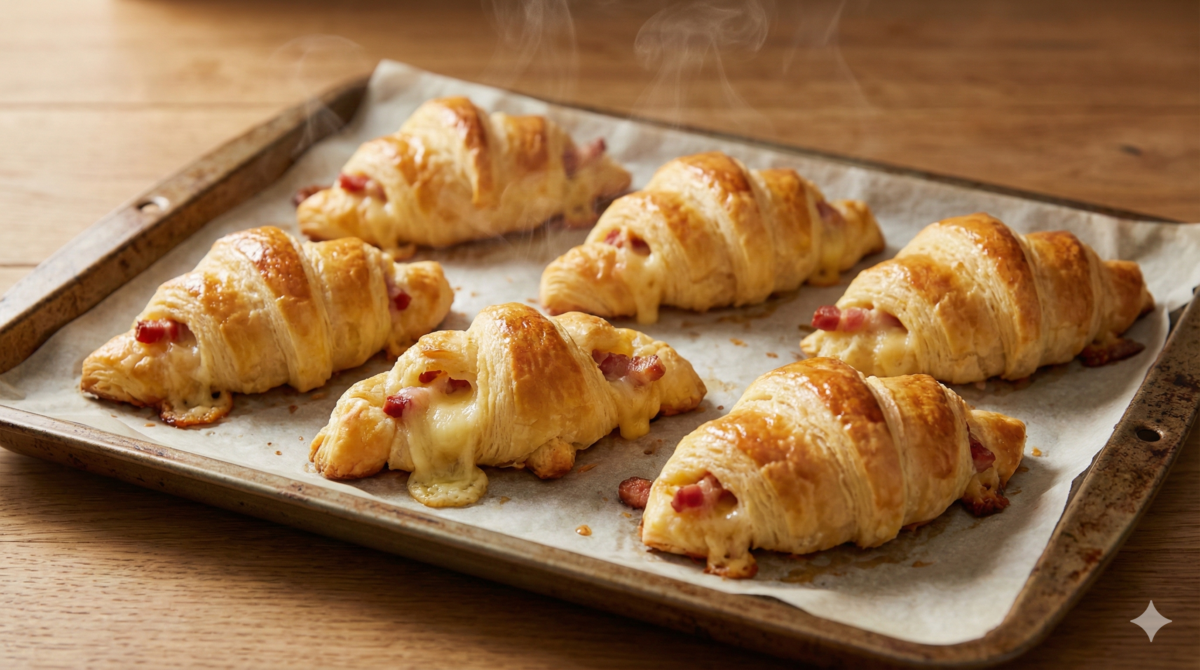 Mini croissants lardons fromage
