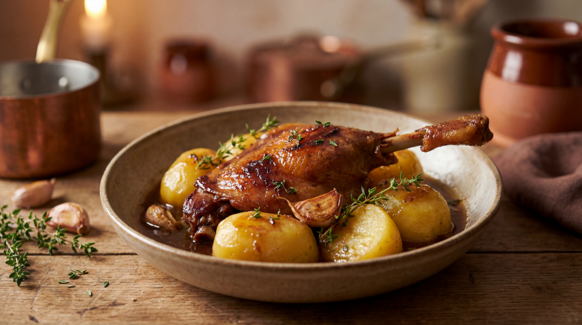 Cuisses de canard en mijoteuse et pommes de terre fondantes