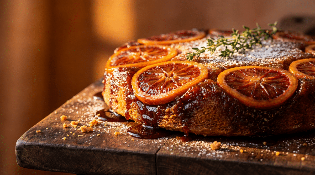 Gâteau à l’orange sanguine façon tarte tatin : un dessert d’hiver ultra moelleux et réconfortant