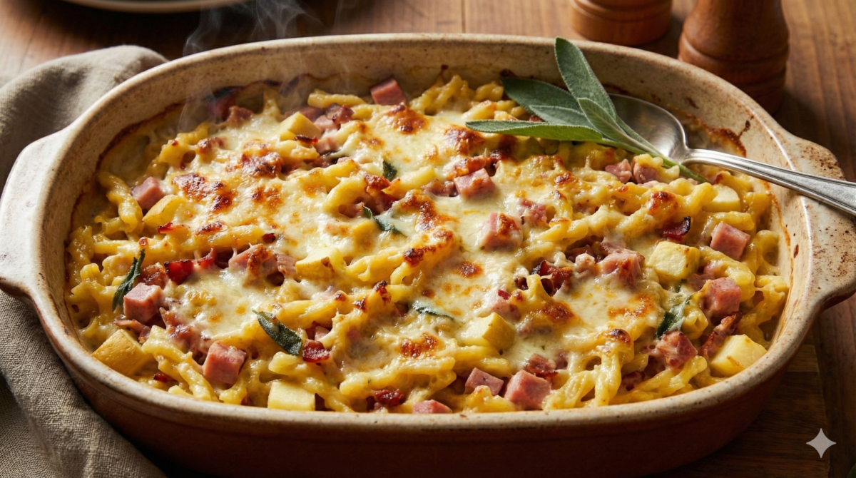 Le gratin qui part toujours en premier : jambon haché, pommes fondantes, bacon croustillant