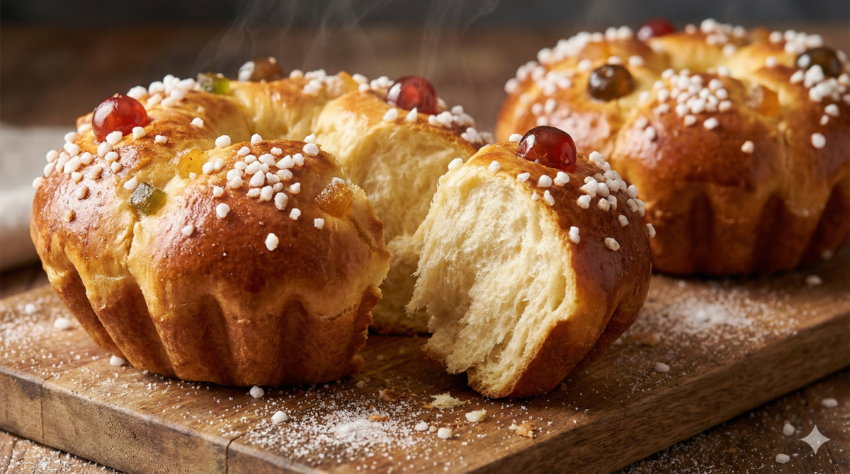 Petites couronnes briochées aux fruits confits pour l’Épiphanie