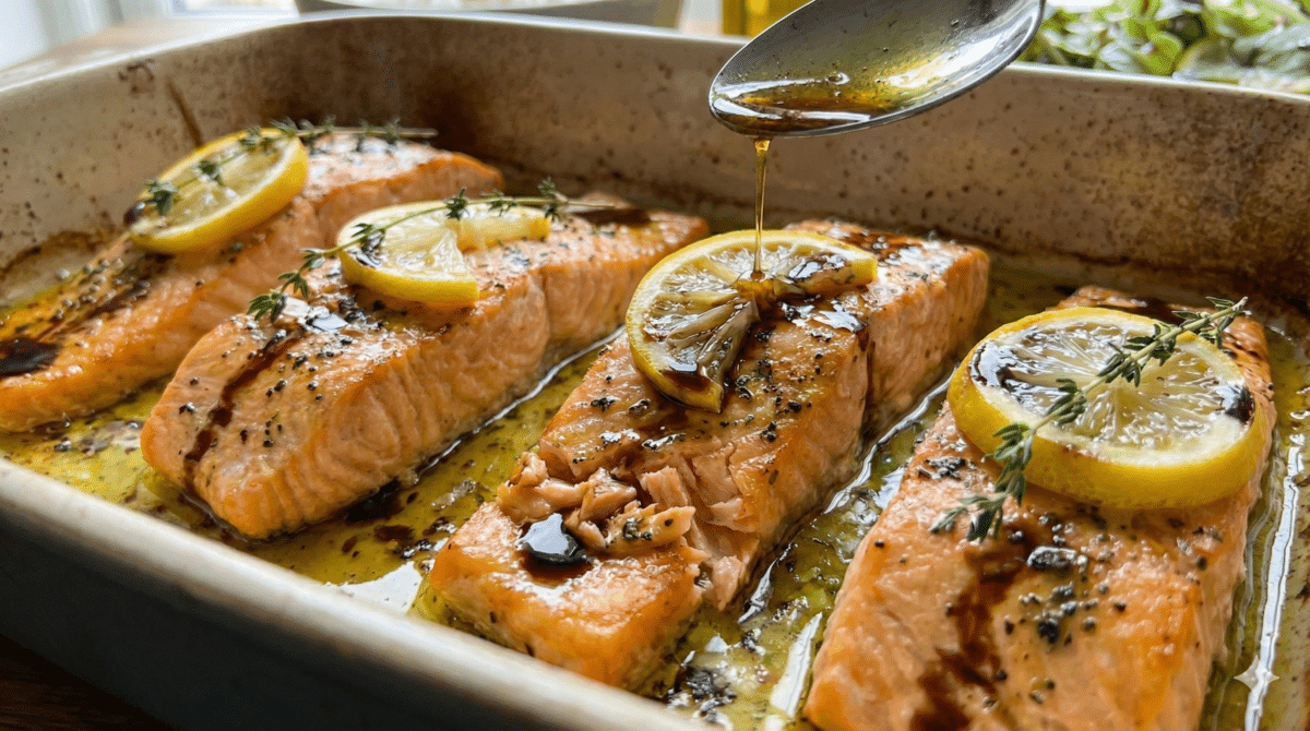 Ces pavés de saumon au four capturent un jus citronné qui parfume tout le plat en 15 minutes