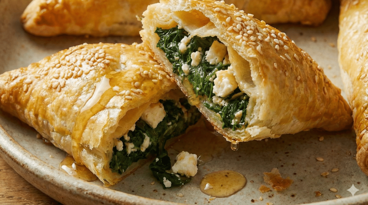 Feuilletés aux épinards, feta et miel : une recette express et croustillante pour réchauffer les soirées d’hiver