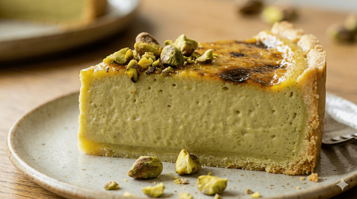 Flan pâtissier à la pistache