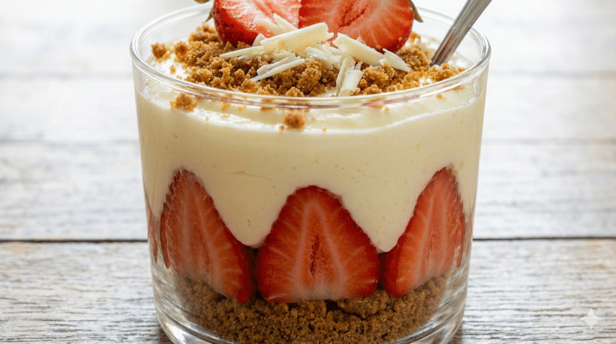 tiramisu fraises chocolat blanc et spéculoos