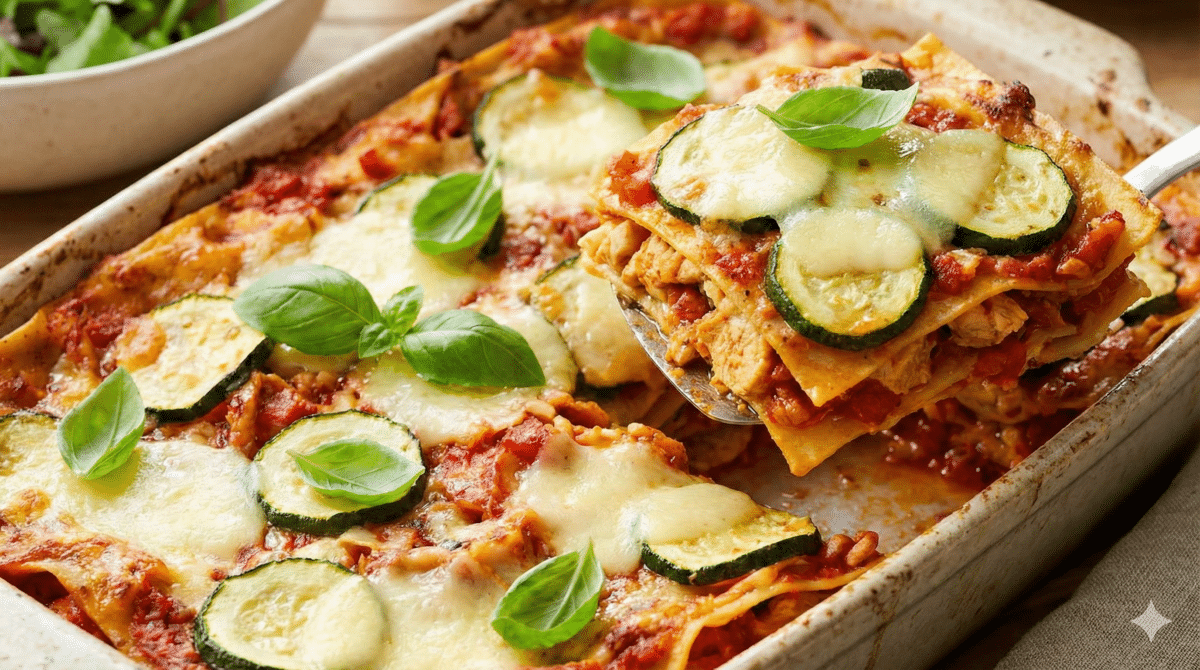 Lasagnes courgettes tomate poulet (WW 5 points) : le plat light qui fait plaisir