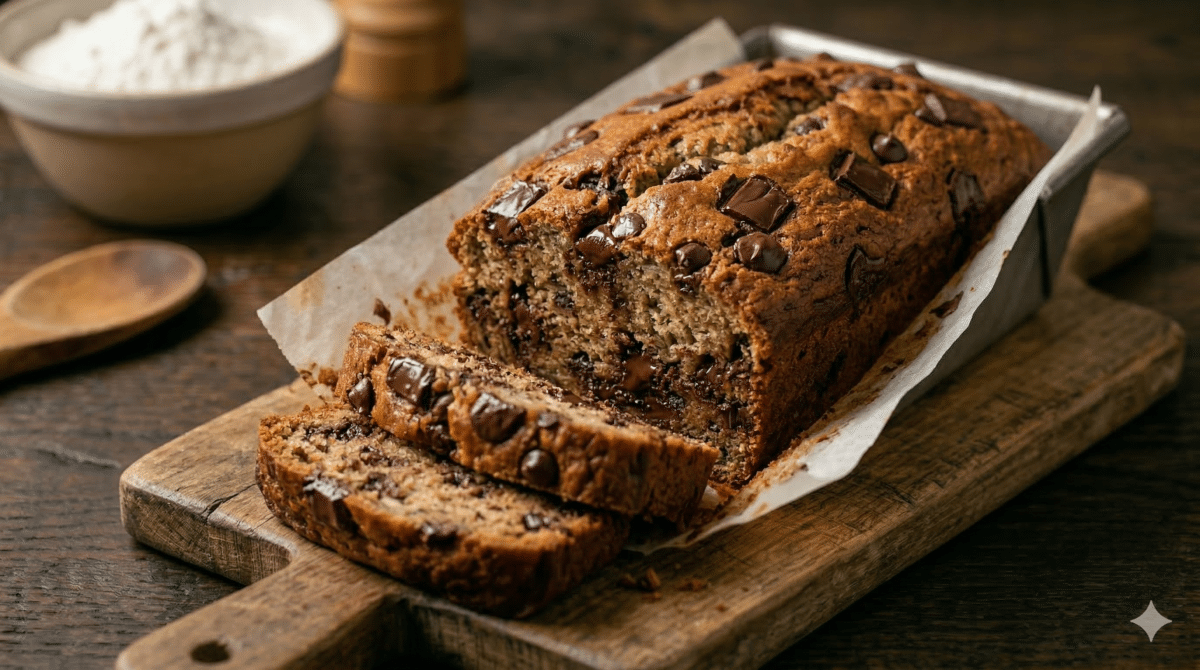 Banana bread au chocolat ultra fondant : la recette maison idéale pour écouler vos bananes trop mûres