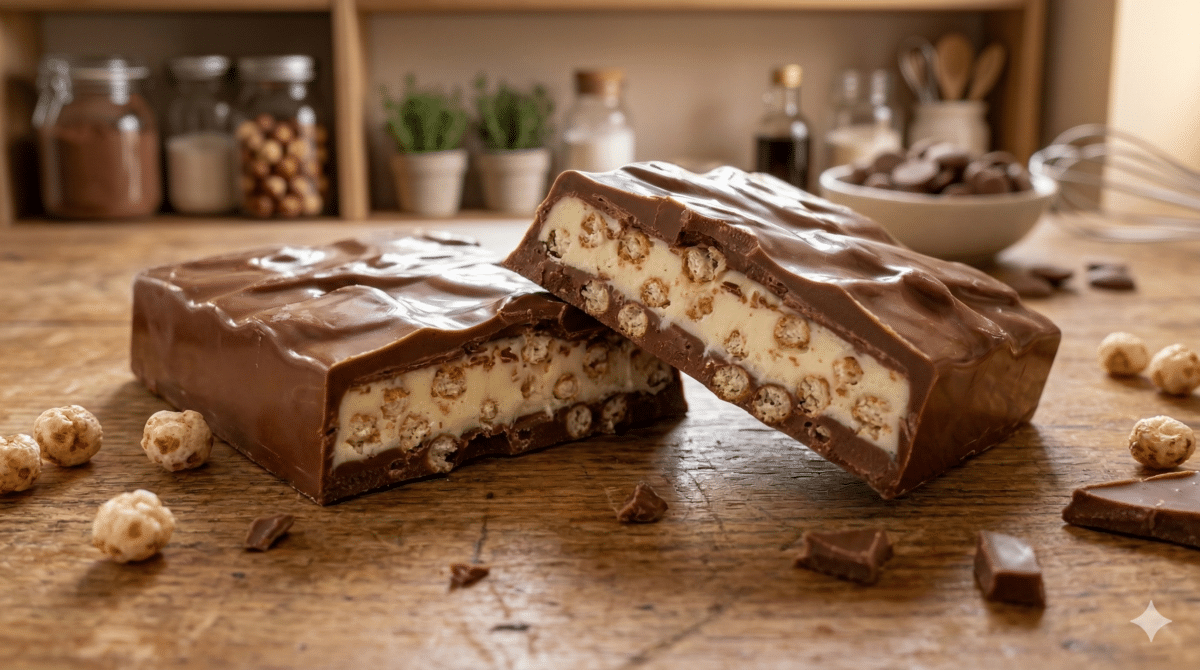Barres chocolatées maison au cœur lacté et croustillant