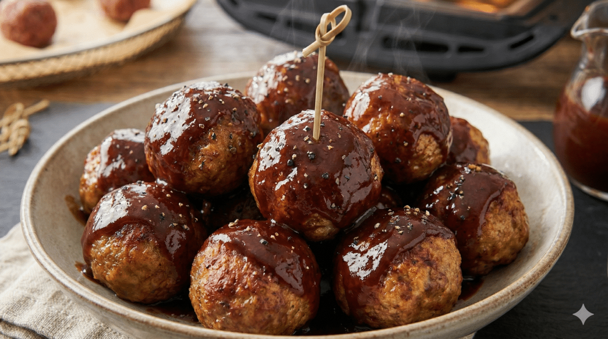 Boulettes de bœuf au airfryer et sauce barbecue maison