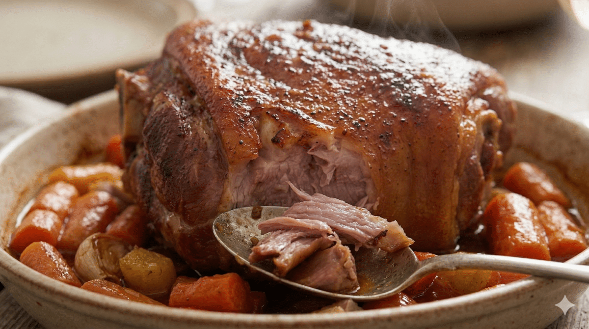 Jarret de porc au four, cuisson douce : un plat réconfortant et parfumé