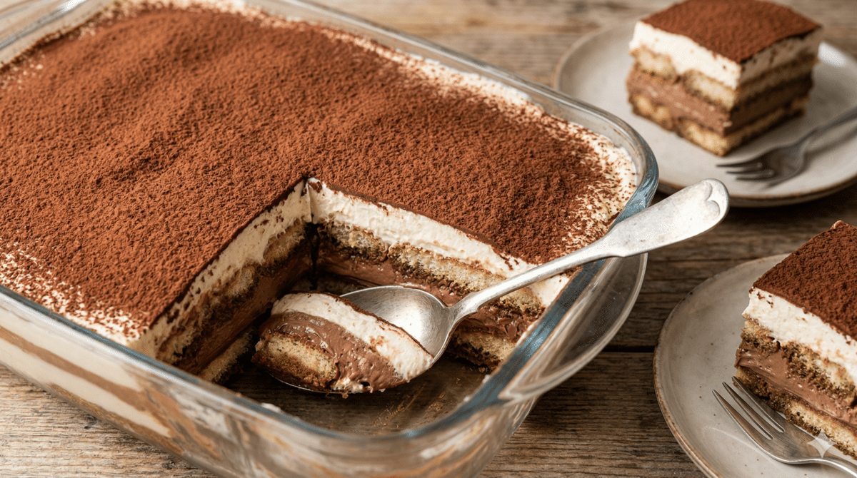Tiramisu au Nutella sans œufs : un dessert crémeux et réconfortant, facile à préparer à la maison